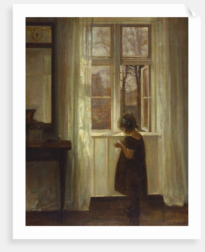A Girl Standing at a Window by Carl Holsoe