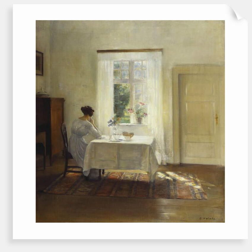 A Woman Seated at a Table by a Window by Carl Holsoe