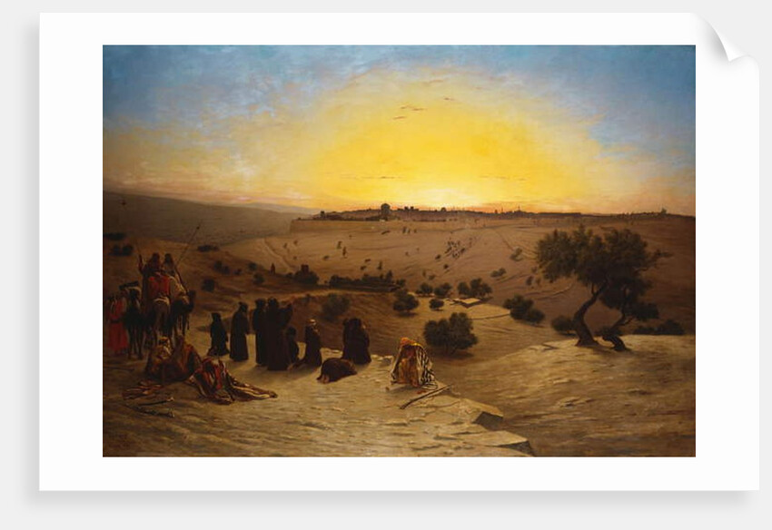 Pilgrims worshipping outside Jerusalem by Charles Theodore (1814-88) Frere