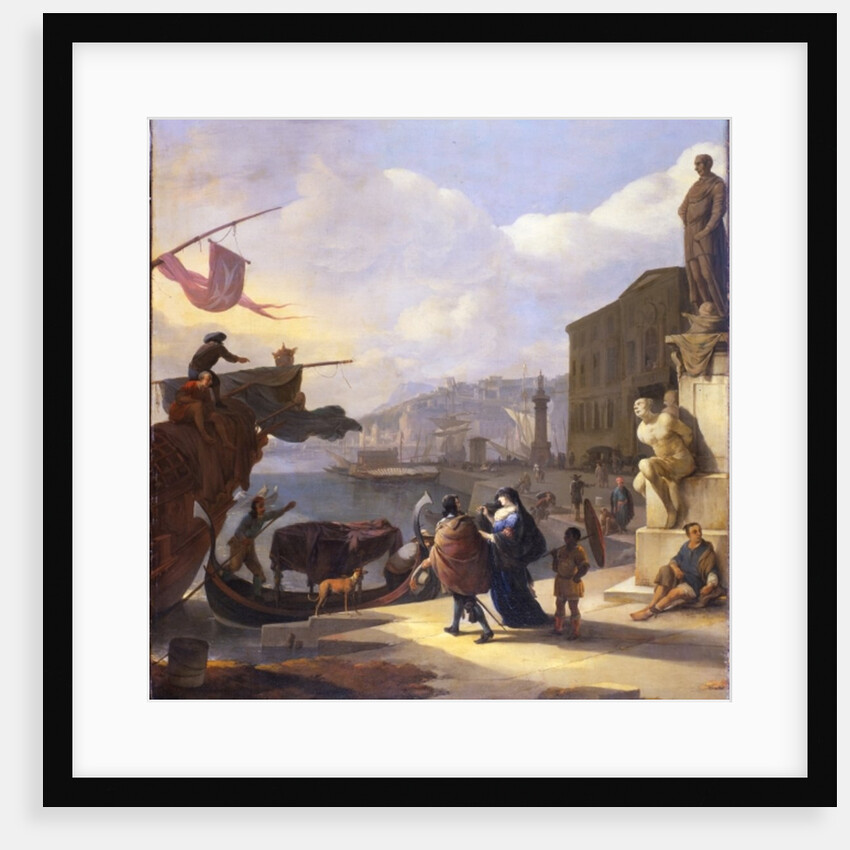 A Capriccio of a Mediterranean Port by Johannes Lingelbach