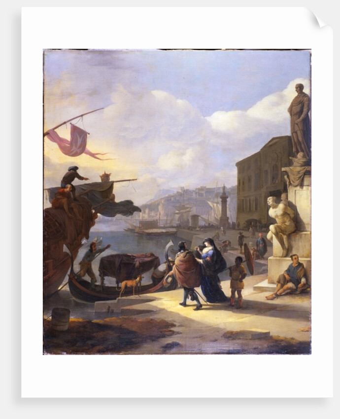 A Capriccio of a Mediterranean Port by Johannes Lingelbach