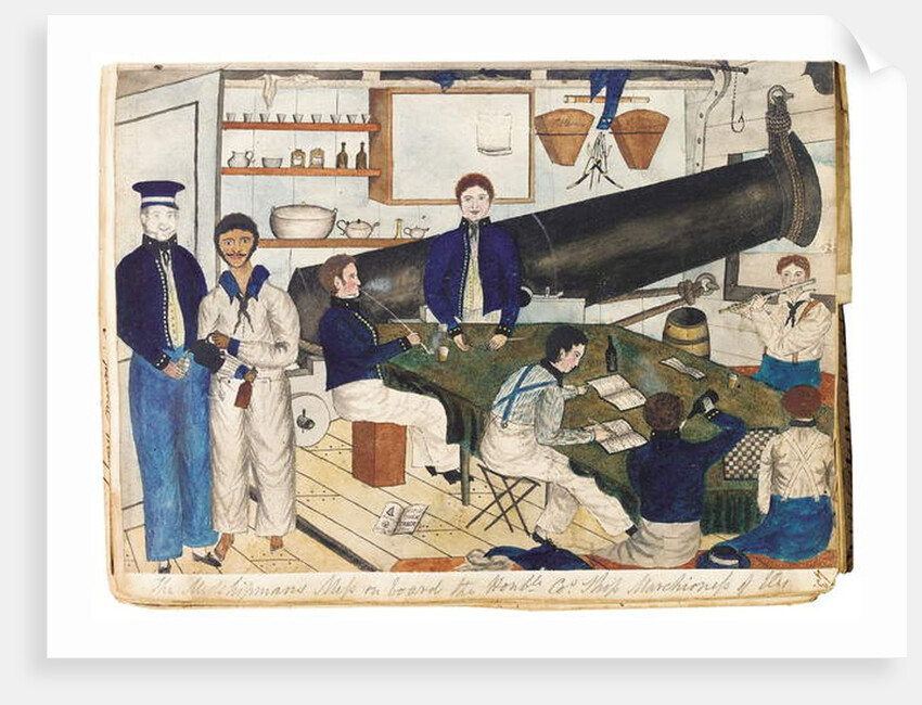 The Midshipman's Mess on Board the Honourable Cos Ship Marchioness of Ely, c.1826-32 by Anthony P. Allen