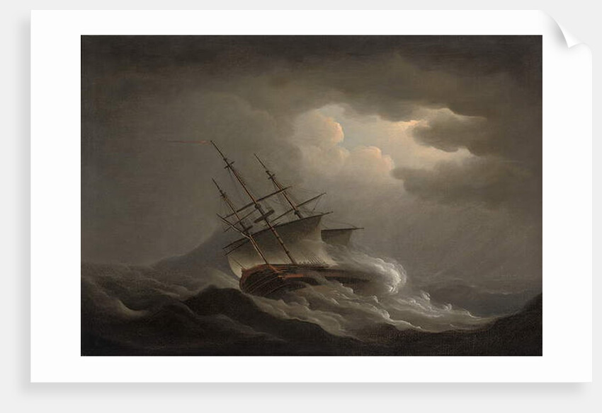A frigate heeling in an offshore gale by Nicholas Pocock