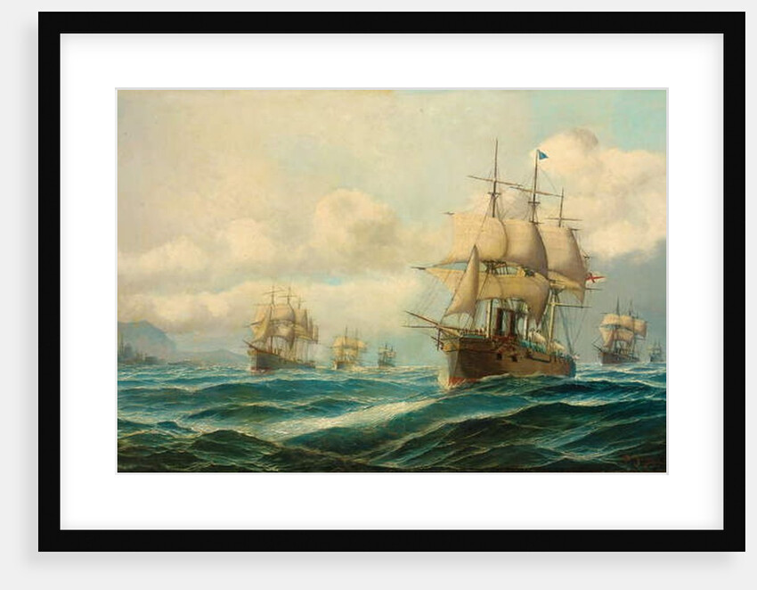 Vice-Admiral Phipps Hornby's squadron steaming through the Dardanelles on passage to Constantinople, February 1878 by David James