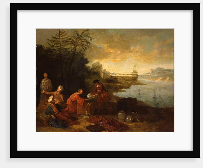 Asia - A European merchant buying porcelain from a Chinese trader, 1724 by Jean-Baptiste Oudry