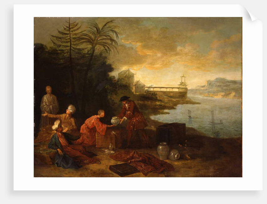 Asia - A European merchant buying porcelain from a Chinese trader, 1724 by Jean-Baptiste Oudry