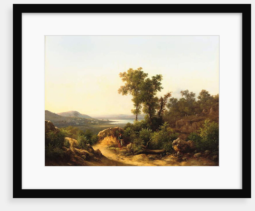 Trasimeno: A View of Lake Trasimeno, Italy, 1874 by Guido Agostini
