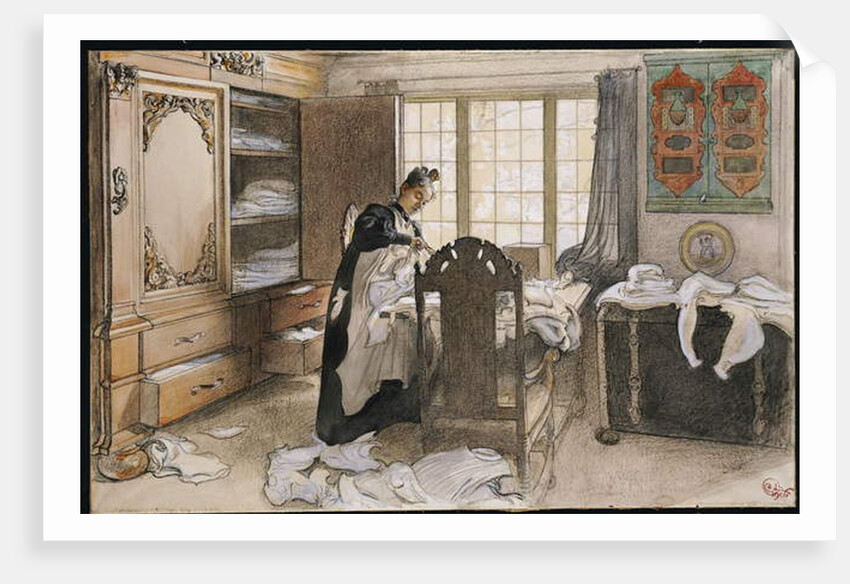 Karin by the Linen Cupboard, 1906 by Carl Larsson