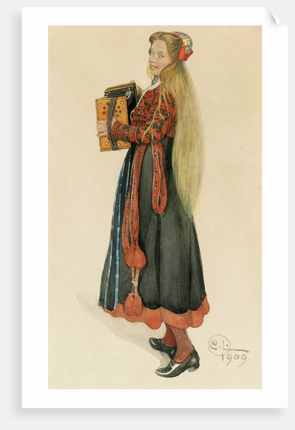 Lisbeth Playing the Accordian, 1909 by Carl Larsson