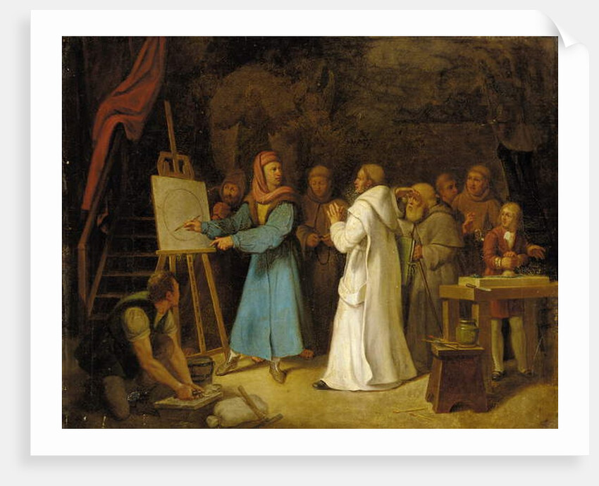 Giotto demonstrating the art of drawing in his studio by Italian School