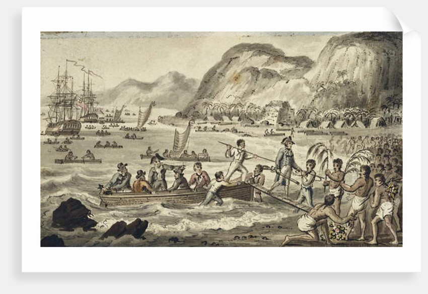 Captain Cook Landing in Owyhee by Isaac Robert Cruikshank