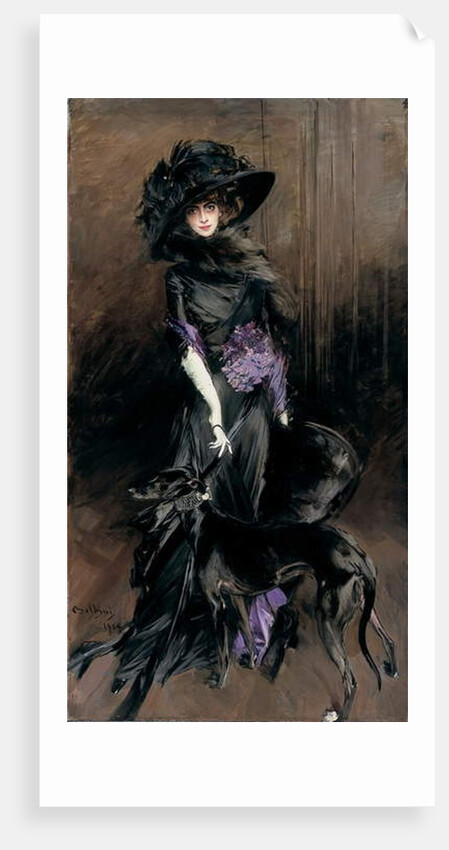 Portrait of the Marchesa Luisa Casati with a greyhound, 1908 by Giovanni Boldini