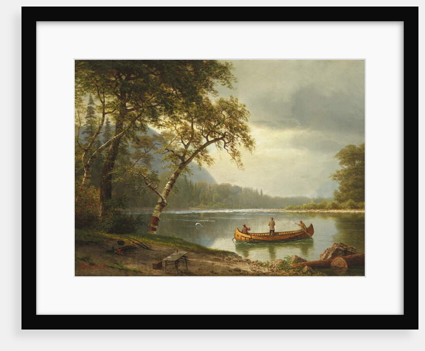 Salmon fishing on the Caspapediac River by Albert Bierstadt