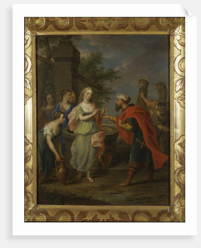 Eliezer and Rebecca at the well by Balthasar Beschey