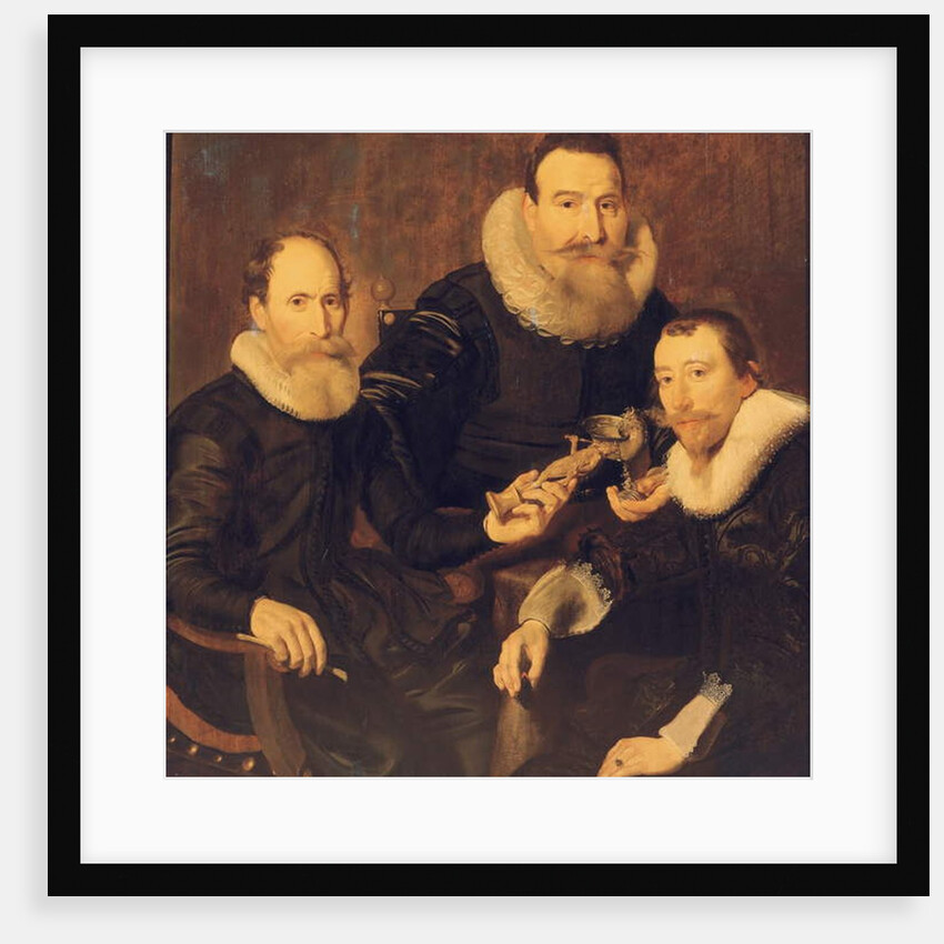 Group portrait of three gentlemen by Thomas de Keyser