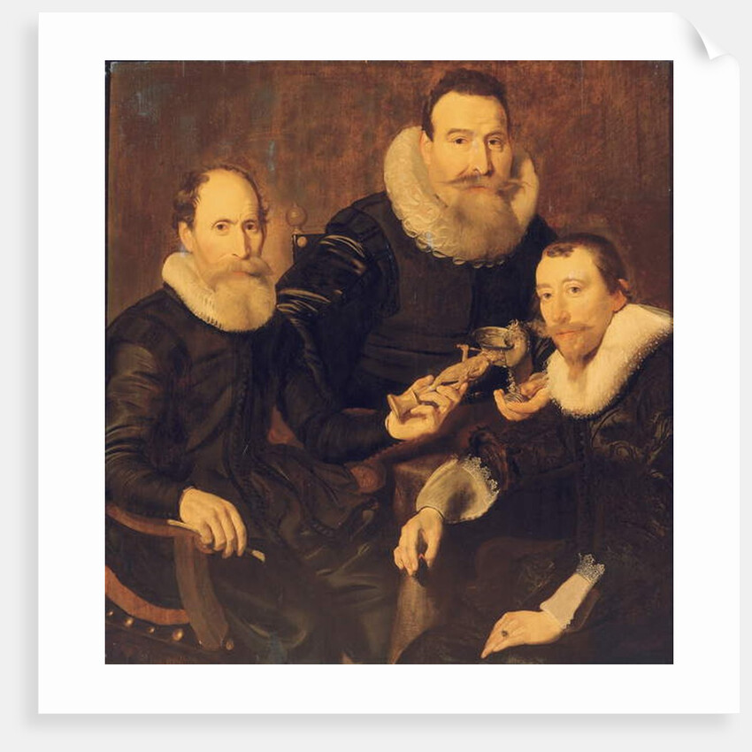Group portrait of three gentlemen by Thomas de Keyser