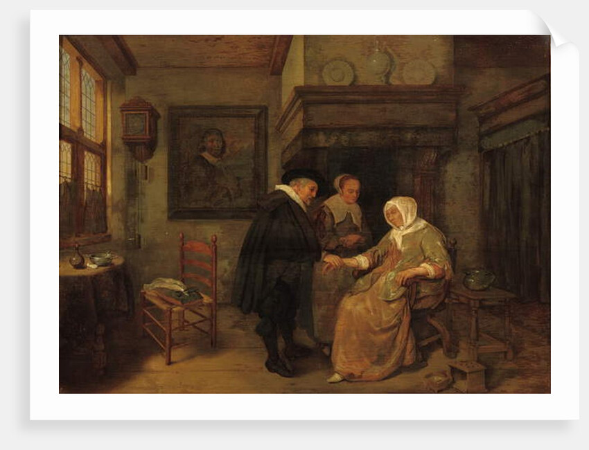 A doctor visiting a sick woman by Quiringh Gerritsz. van Brekelenkam