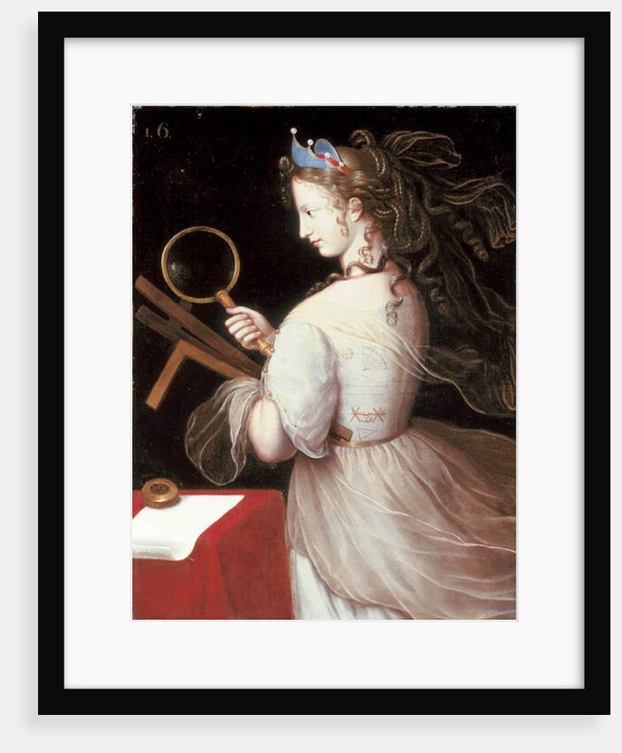 Portrait of Marie-Charlotte de la Tremouille, Duchess of Saxe-Iena, dressed as an allegory of Geomtery by Henri Beaubrun