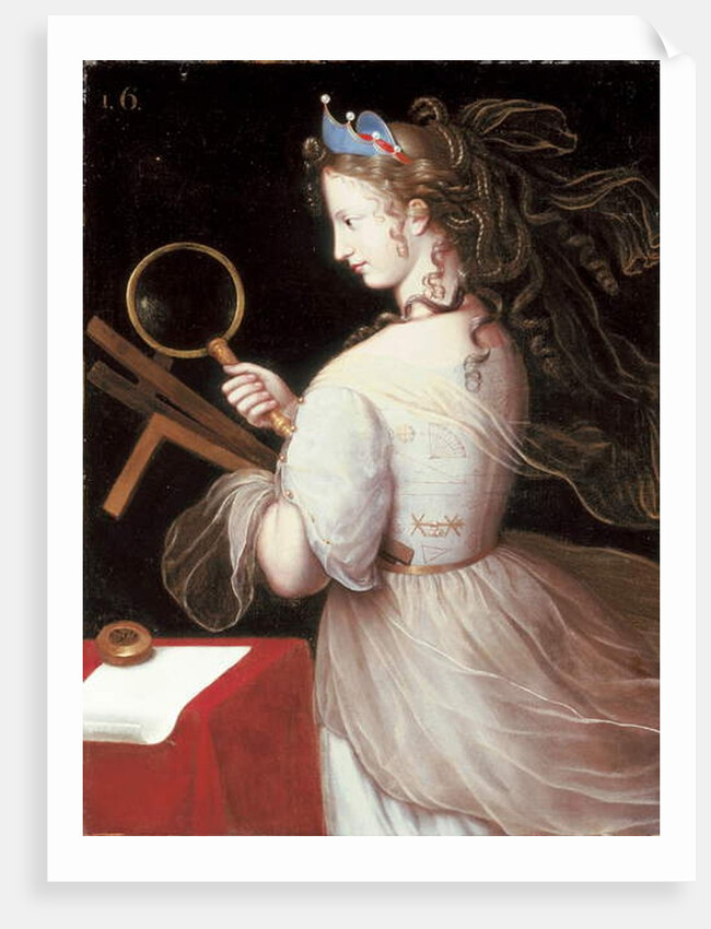 Portrait of Marie-Charlotte de la Tremouille, Duchess of Saxe-Iena, dressed as an allegory of Geomtery by Henri Beaubrun