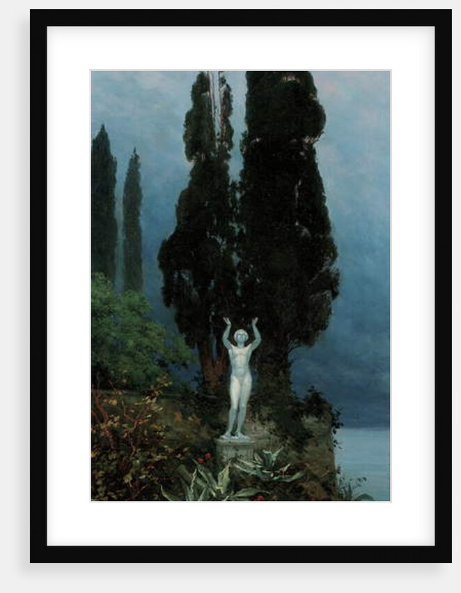 A statue in a lake landscape, 1911 by Paul von Spaun