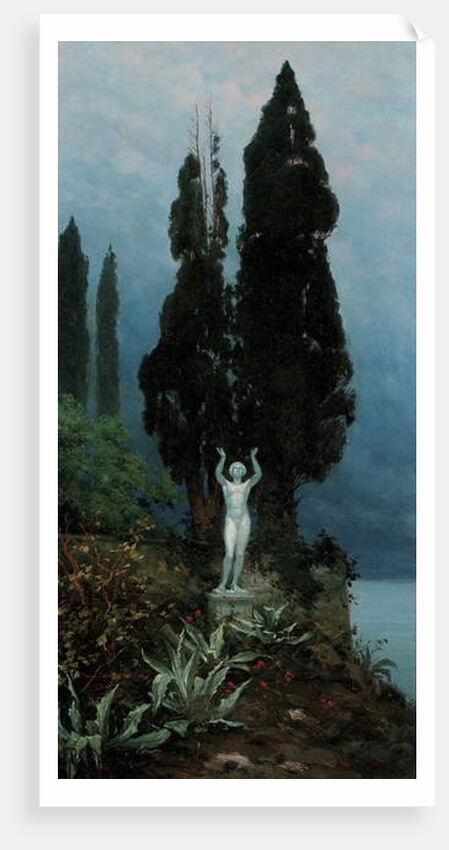 A statue in a lake landscape, 1911 by Paul von Spaun