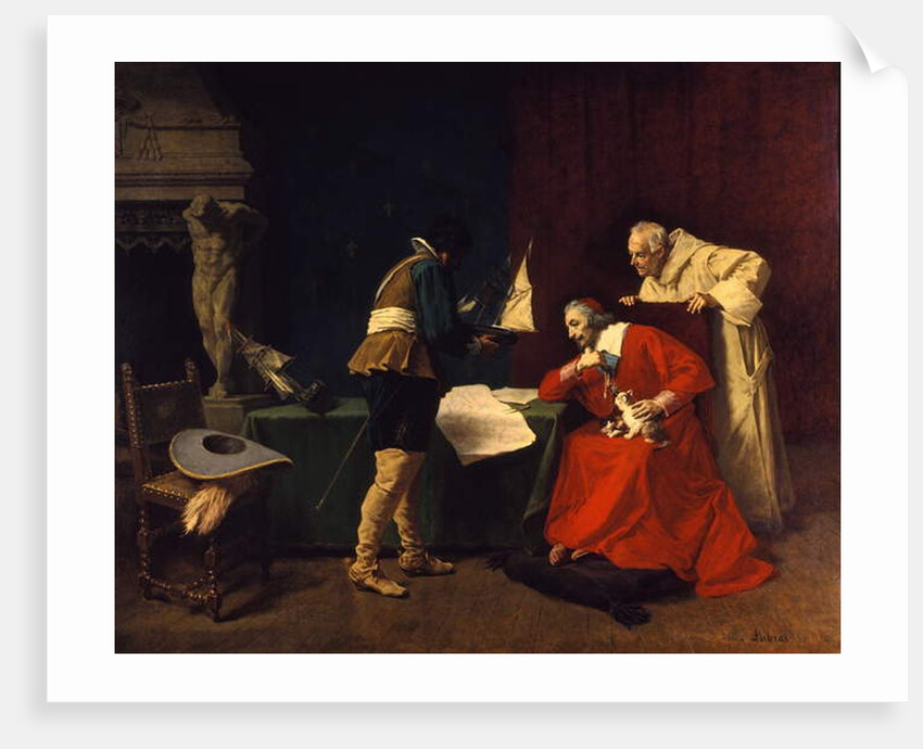 Richelieu Studies the Plans of Attack for the Siege of La Rochelle by Louis Debras