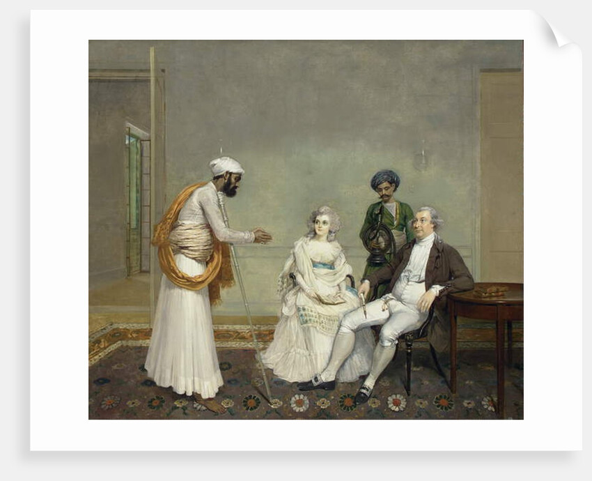 Portrait of Judge Suetonius Grant Heatly and Temperance Heatly with their Indian servants, in an interior in Calcutta, c.1786 by Arthur William Devis