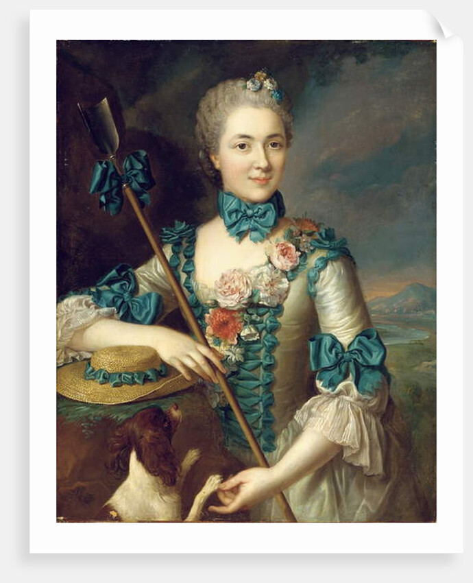 Portrait of a lady, said to be Madame Louise Suzanne Edmee Martel as a shepherdess by French School