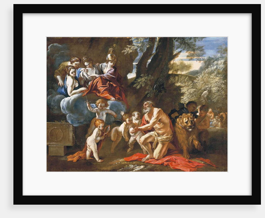 The Four Cardinal Virtues appearing to Saint Jerome by Pietro Testa