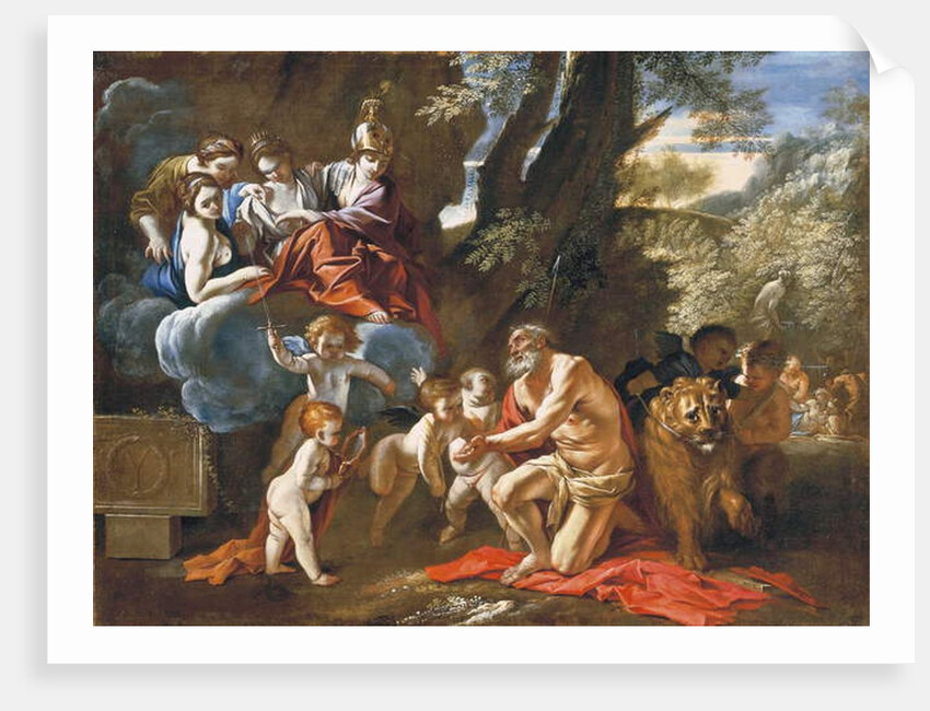 The Four Cardinal Virtues appearing to Saint Jerome by Pietro Testa