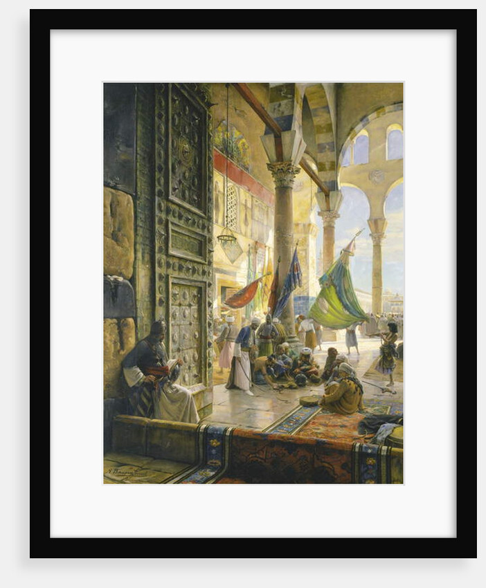 Forecourt of the Ummayad mosque, Damascus, 1890 by Gustave Bauernfeind