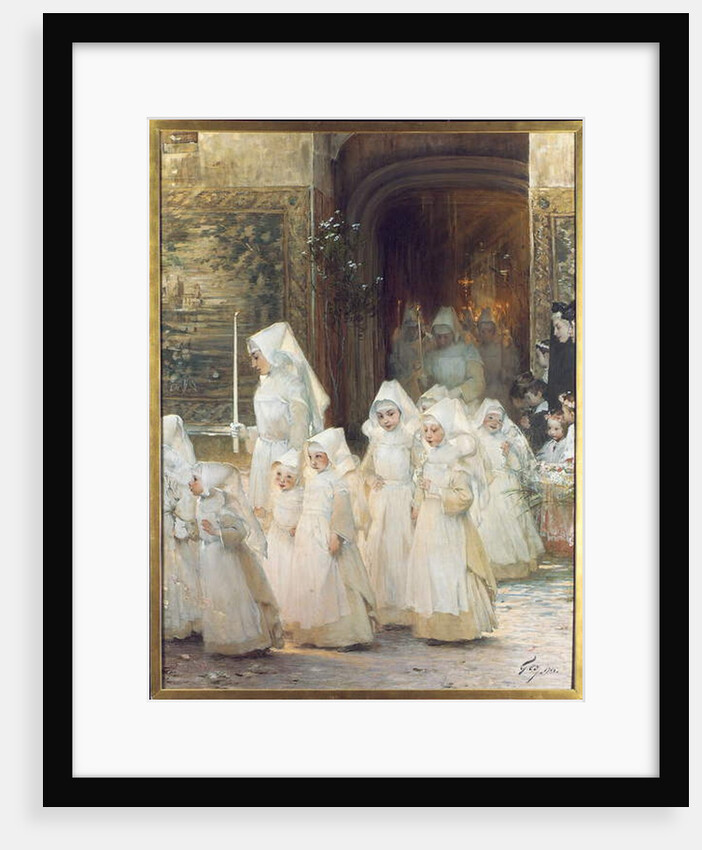 Procession of Young Girls on Confirmation Day, L'hopital de Beaune, 1906 by Henri Jules Jean Geoffroy