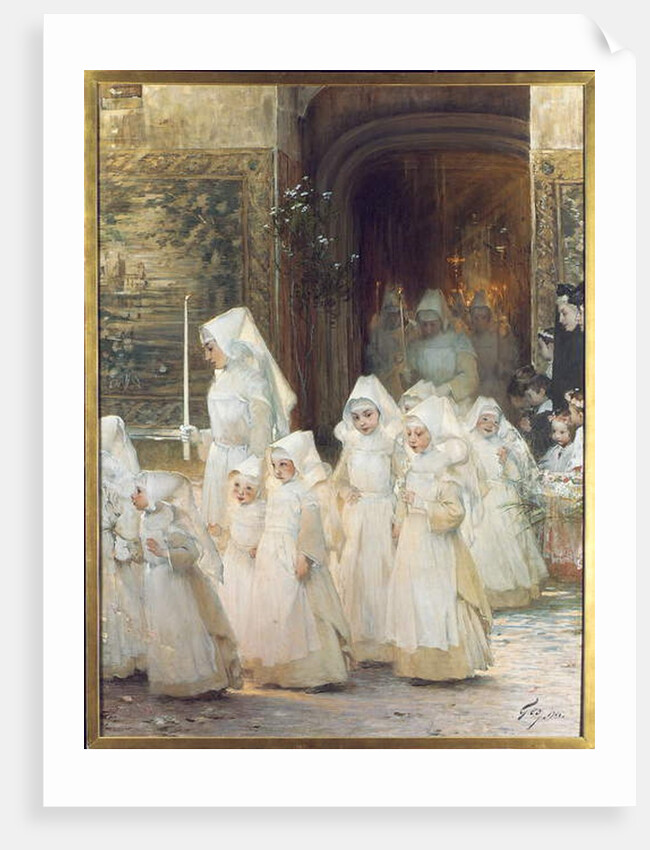 Procession of Young Girls on Confirmation Day, L'hopital de Beaune, 1906 by Henri Jules Jean Geoffroy
