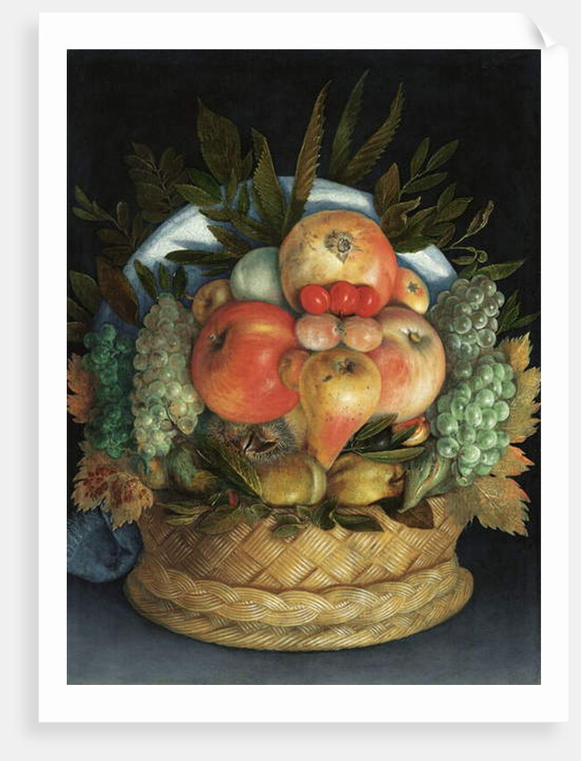 Reversible anthropomorphic portrait of a man composed of fruit by Giuseppe Arcimboldo