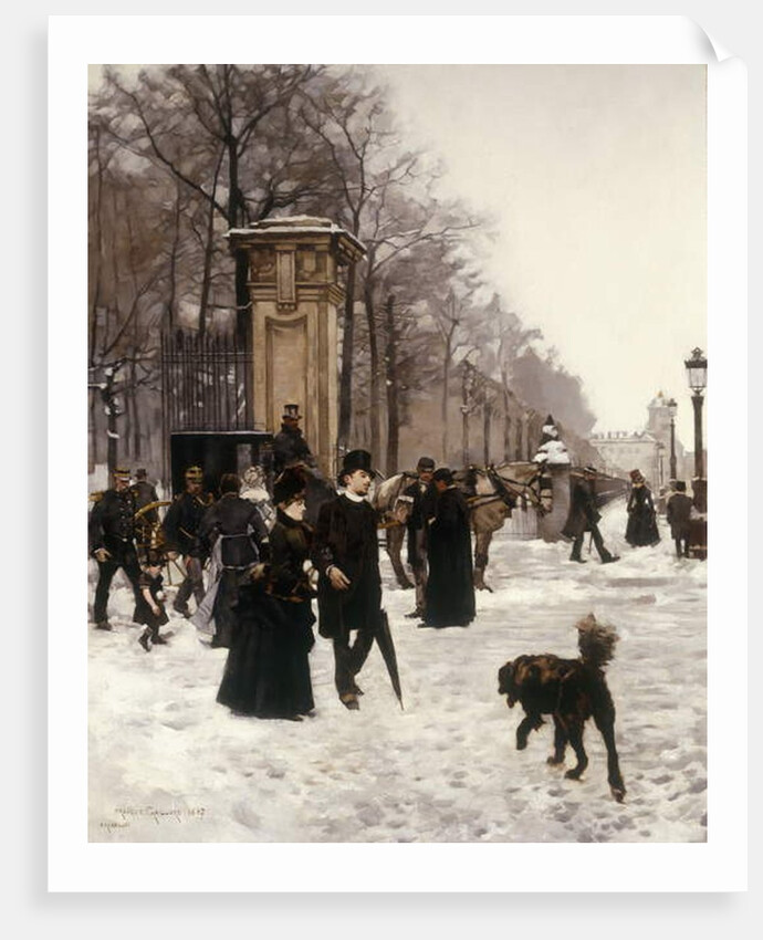 Promenade on a Winter Day, Brussels, 1887 by Frans Gaillard