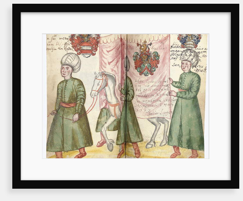 Pages from the Album Amicorum of Julius Pflug, including Turkish costume and coats of arms, 1600-13 by European School