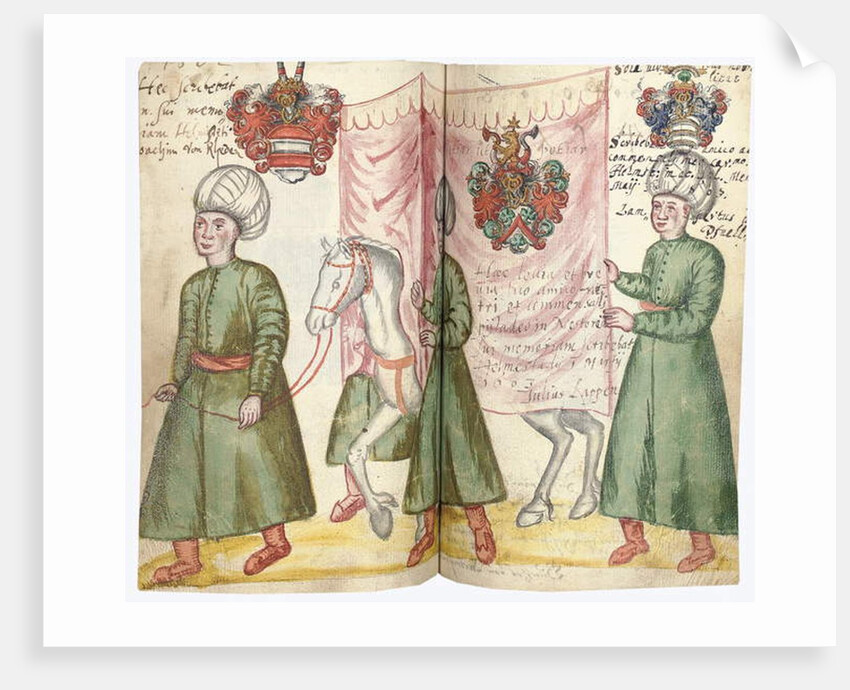 Pages from the Album Amicorum of Julius Pflug, including Turkish costume and coats of arms, 1600-13 by European School
