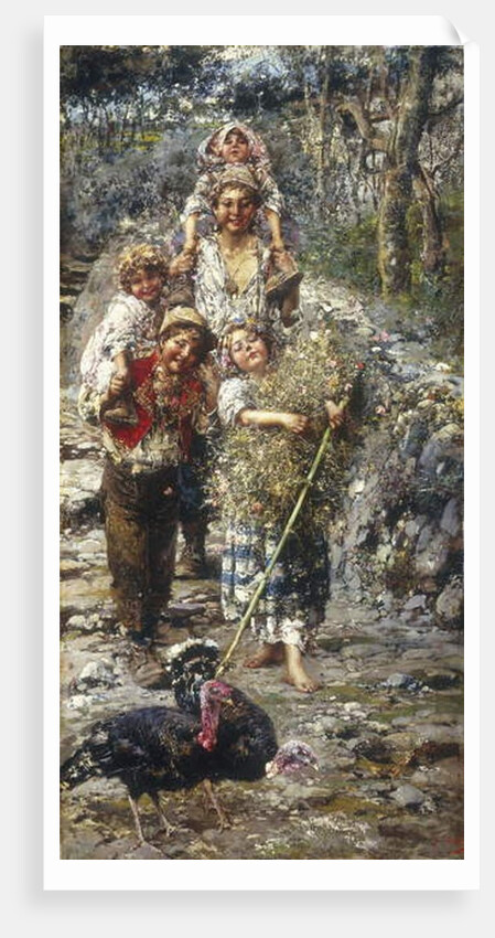 Children with Turkeys by Vicenzo Irolli