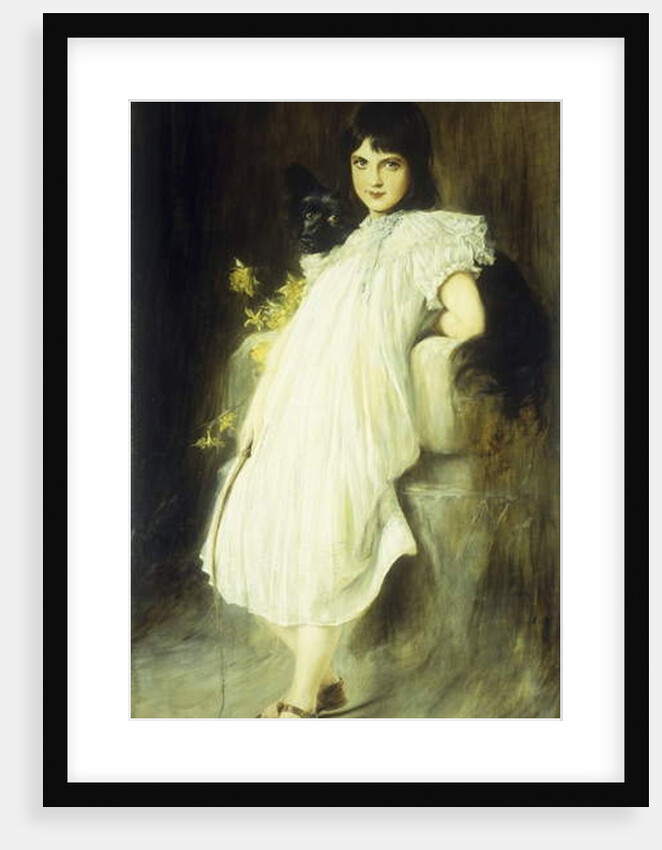 Portrait of a Young Girl with her Dog, 1908 by Joszi Arpad Koppay