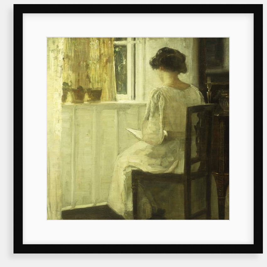 A Woman Reading in a Sunlit Interior by Carl Holsoe
