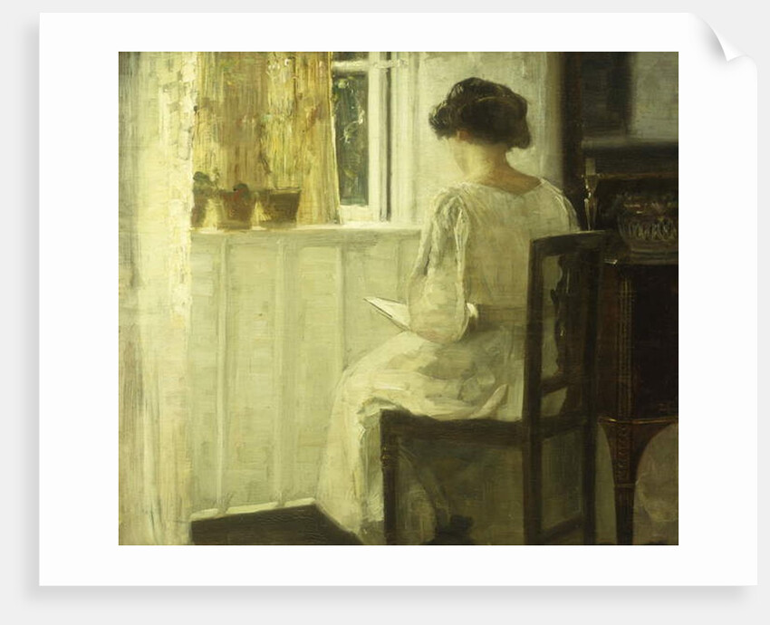 A Woman Reading in a Sunlit Interior by Carl Holsoe