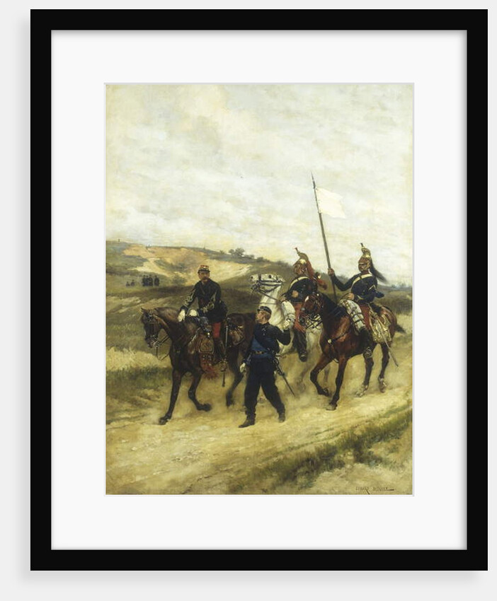 A Cavalry Office and Dragoons by Jean-Baptiste Edouard Detaille