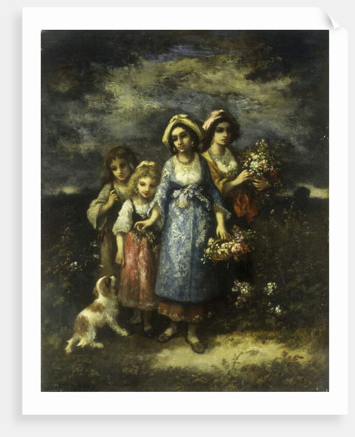 The Flower Gatherers, 1873 by Narcisse Virgile Diaz de la Pena