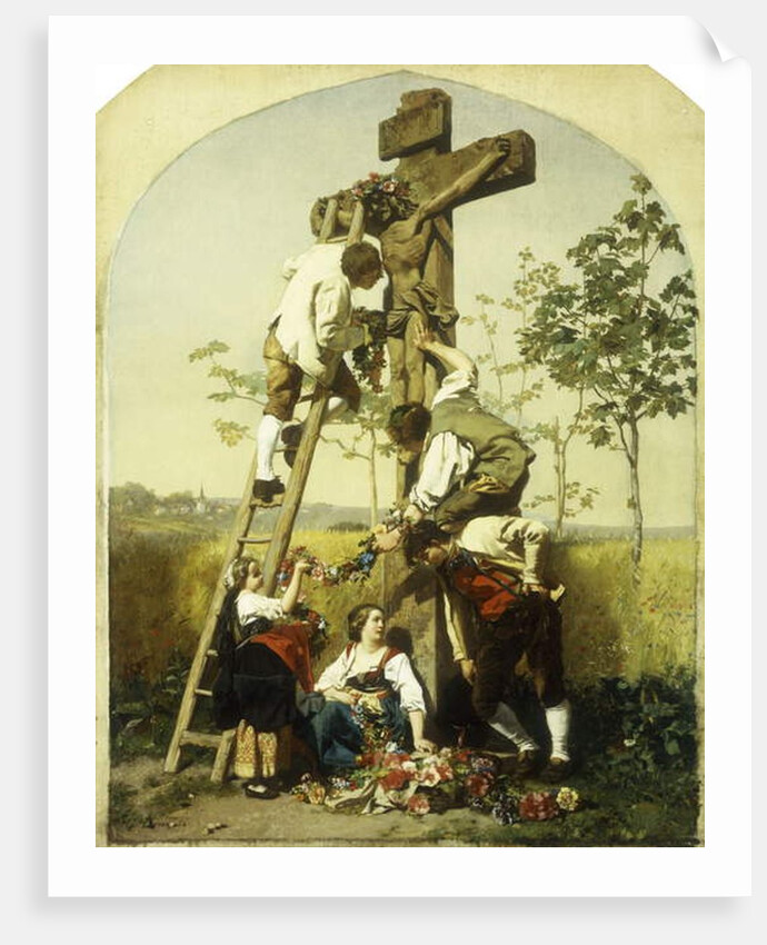 Decorating the Shrine, 1854 by Gustave Brion