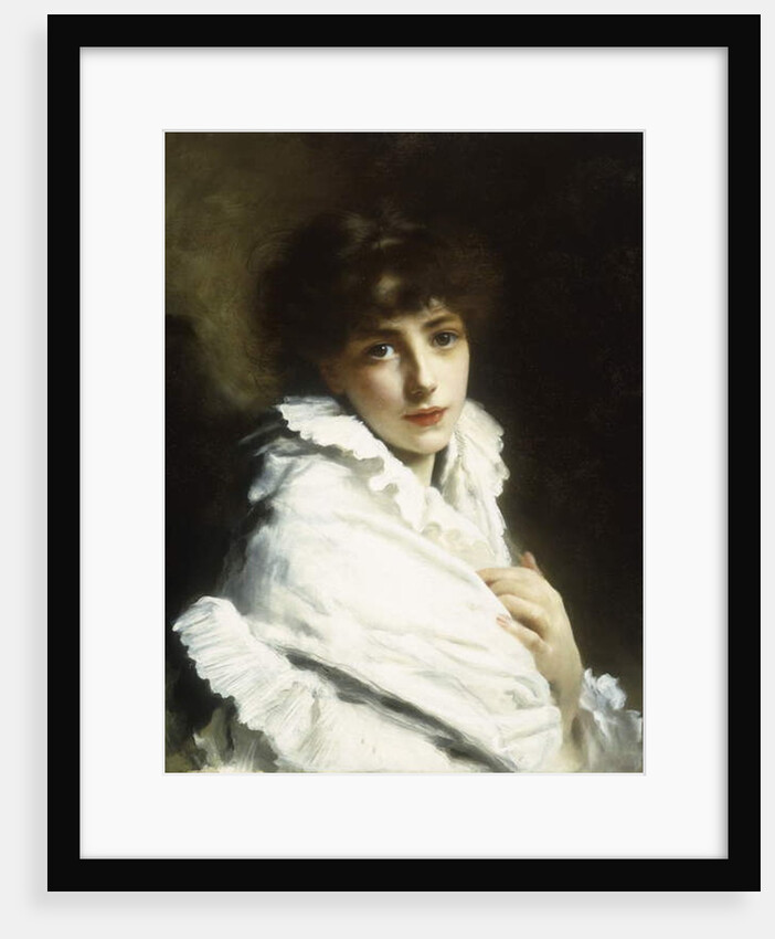 Portrait of a Young Girl in White by Gustave Jacquet