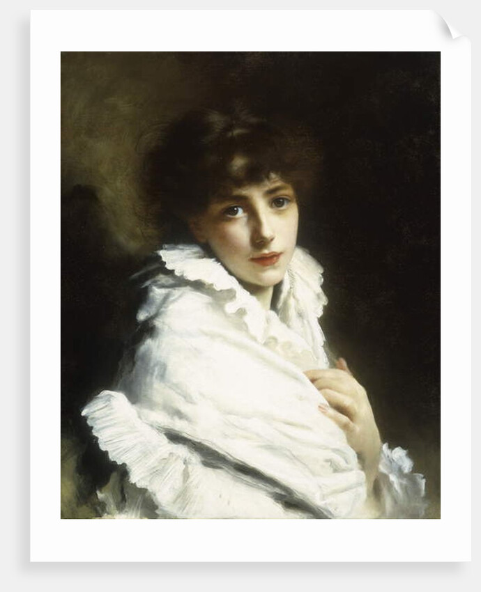 Portrait of a Young Girl in White by Gustave Jacquet