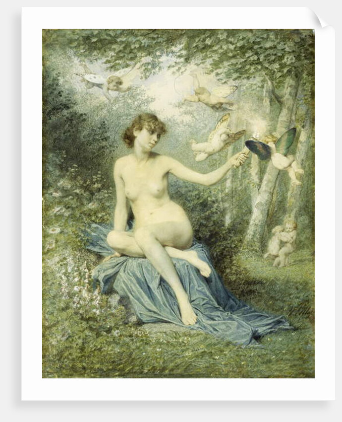 Nymph driving Love away with a Torch by Victor Florence Pollet