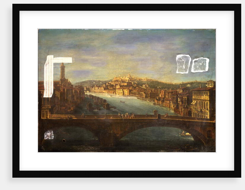 View of Verona with the Church of S. Anastasia, the Castel San Pietro, the Castel San Felice and the Ponte Nuovo over the River Adige, 1735 by Antonia de dipi Joli