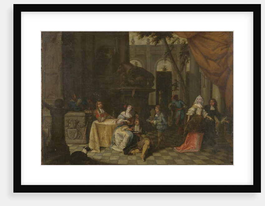Elegant company on a terrace, 1669 by Hieronymus Janssens