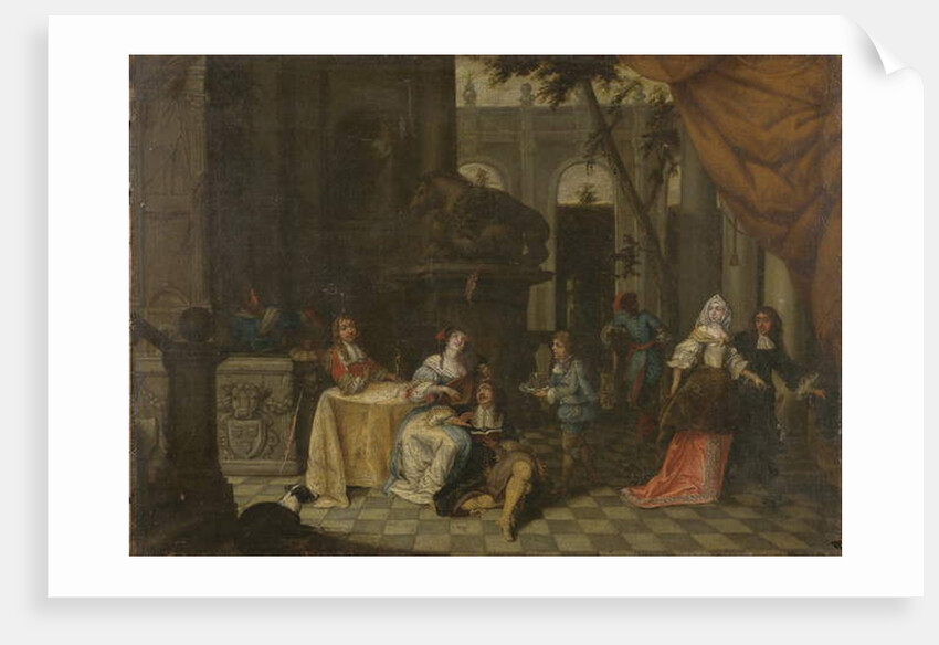 Elegant company on a terrace, 1669 by Hieronymus Janssens
